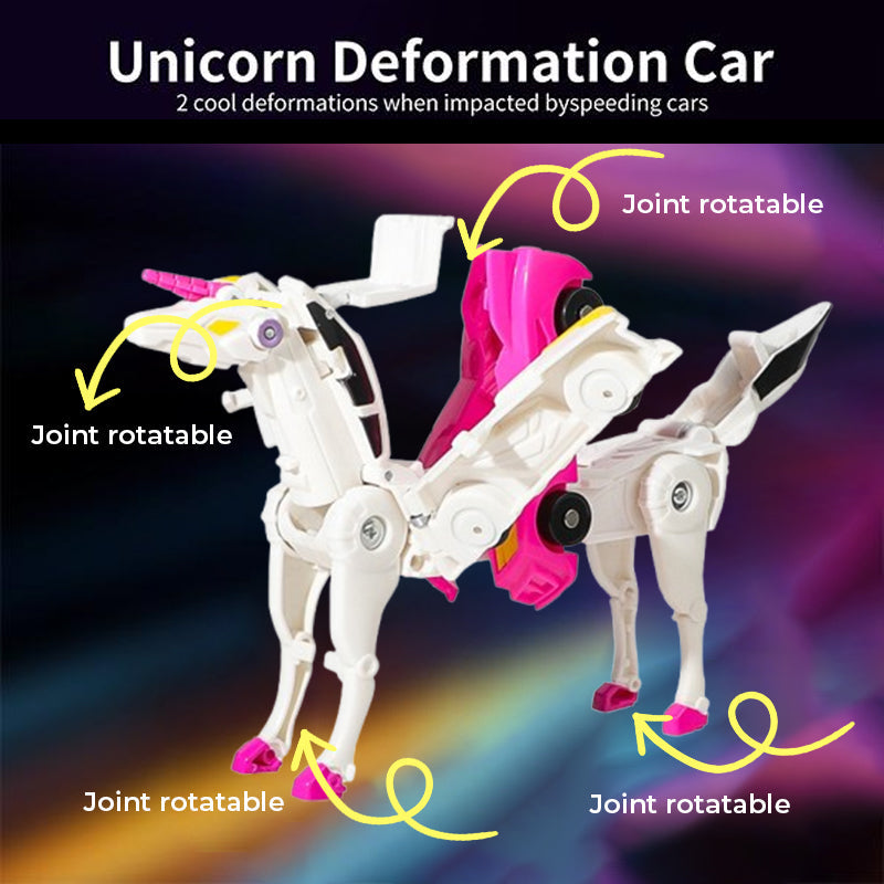 Transform car toys into magical flying horses and unicomns!