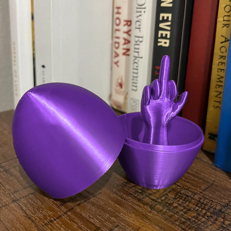 Funny 3D Printed Middle Finger Egg