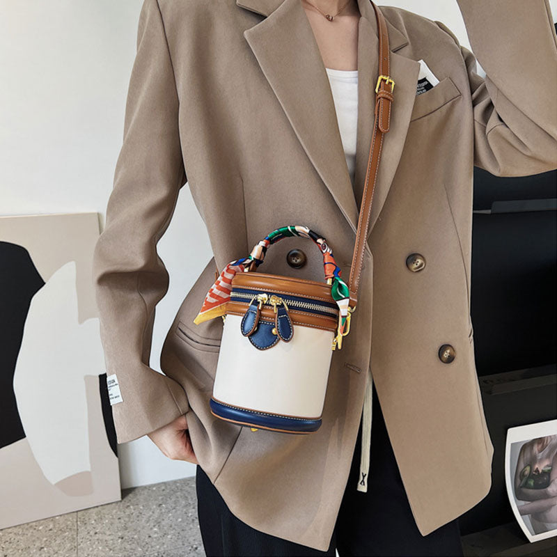 Colorblock Bucket Bag for Women