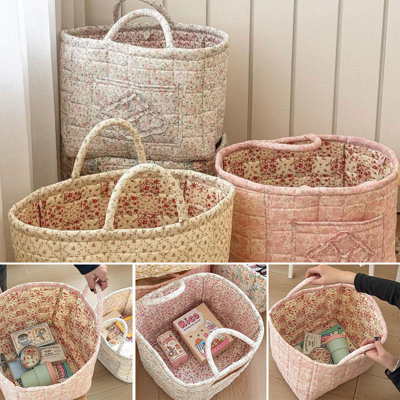 Floral Pattern Foldable Laundry Basket
