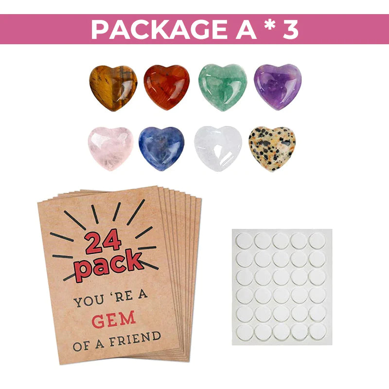 24 Pack Valentines Cards with Heart-Shape Crystals