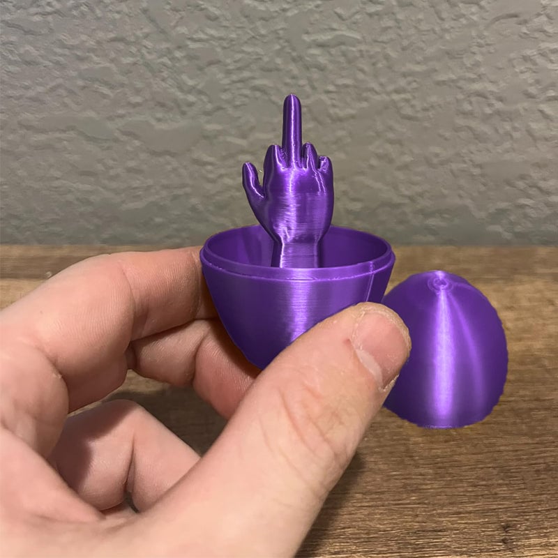 Funny 3D Printed Middle Finger Egg