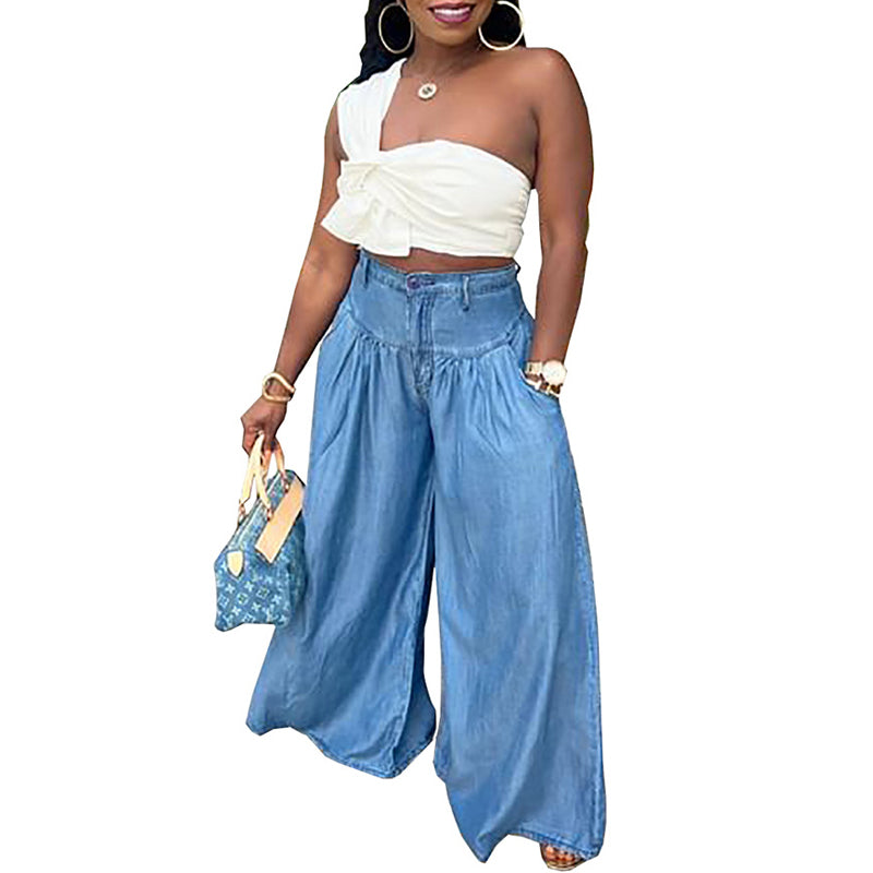 Wide-leg High-waisted Jeans