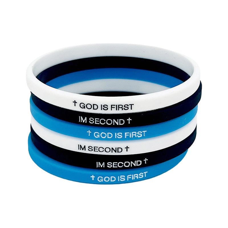 2 Pack- God Is First Bracelet Im Second Motivational Message Bracelet