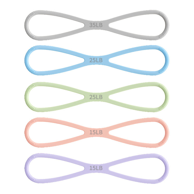 8-Shaped Silicone Resistance Band with Massage Grip