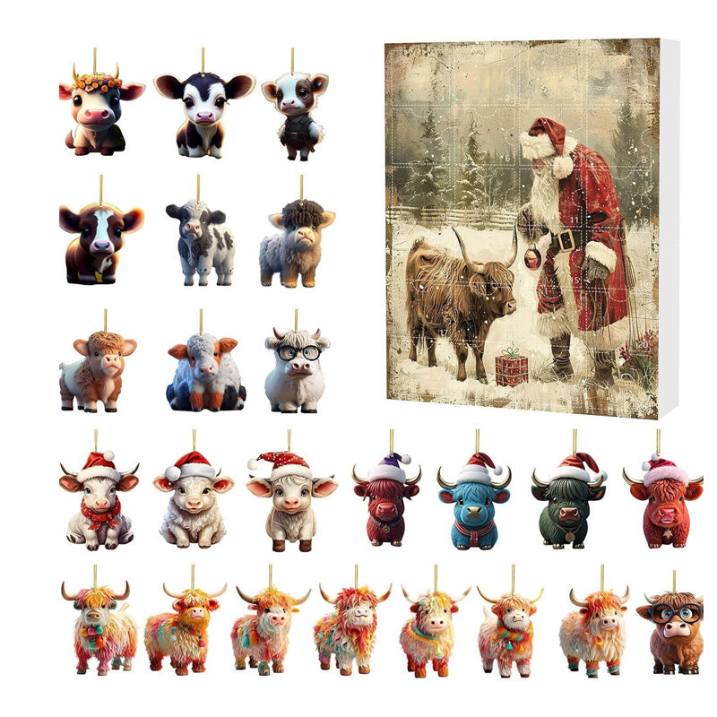 Cartoon Cow Pendant Decoration Christmas Advent Calendar