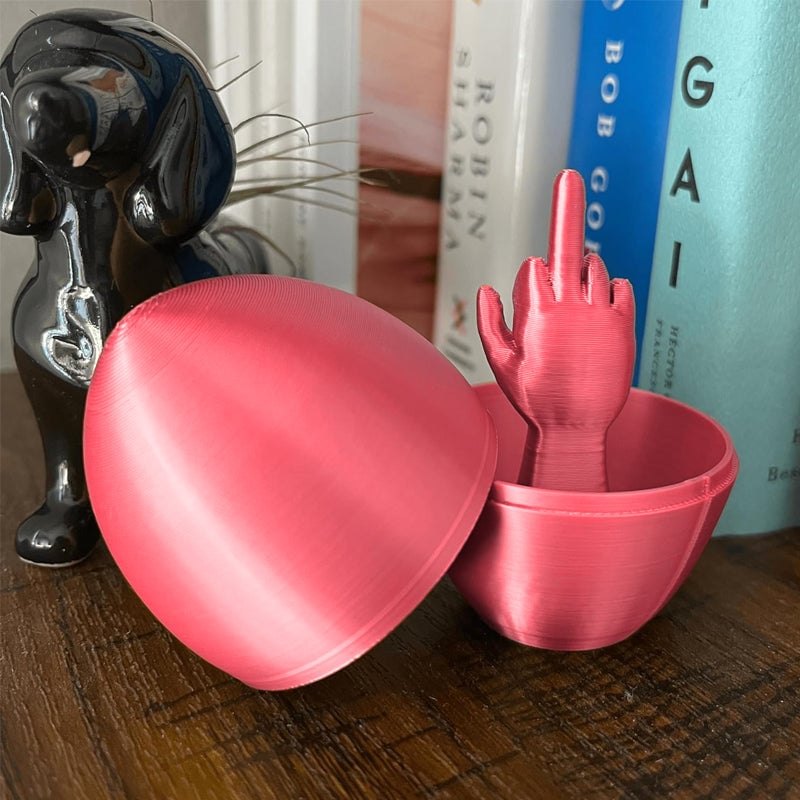 Funny 3D Printed Middle Finger Egg