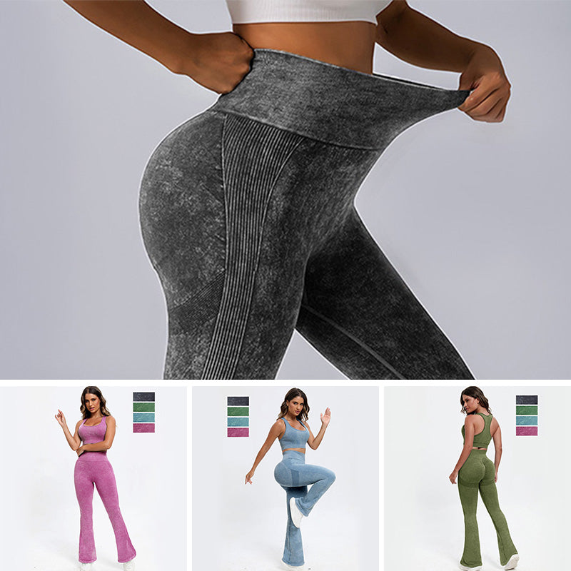 Solid Color Flare Leg Yoga Pants