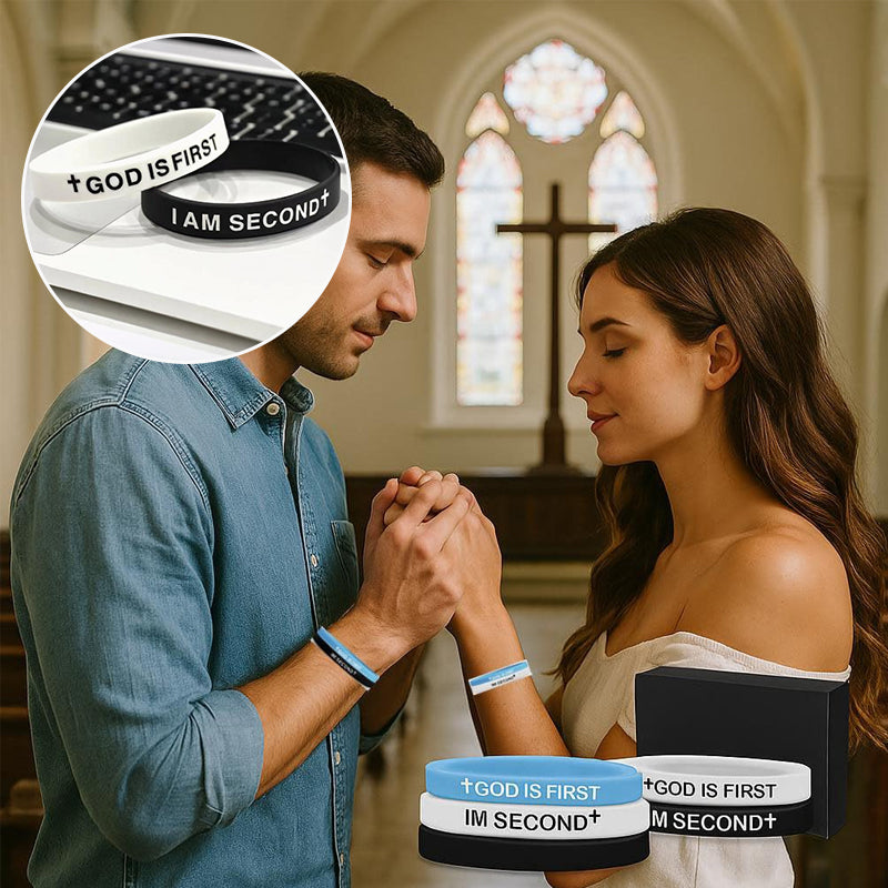 2 Pack- God Is First Bracelet Im Second Motivational Message Bracelet