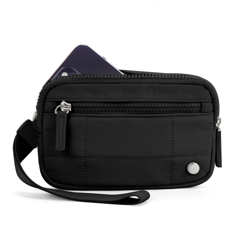 Women's Solid Color Nylon Zipper Wallet