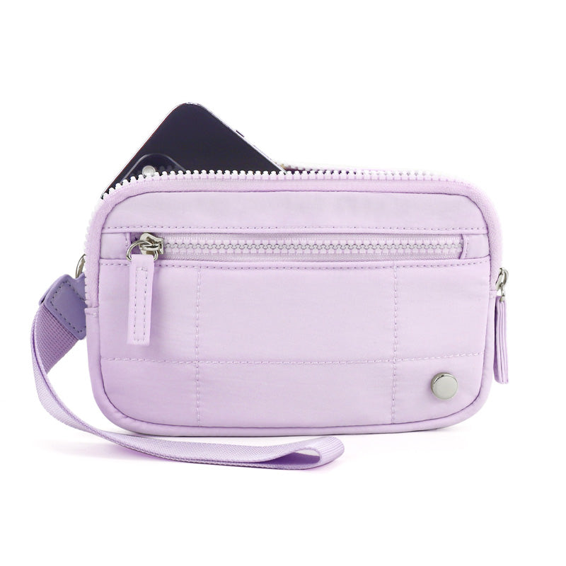 Women's Solid Color Nylon Zipper Wallet