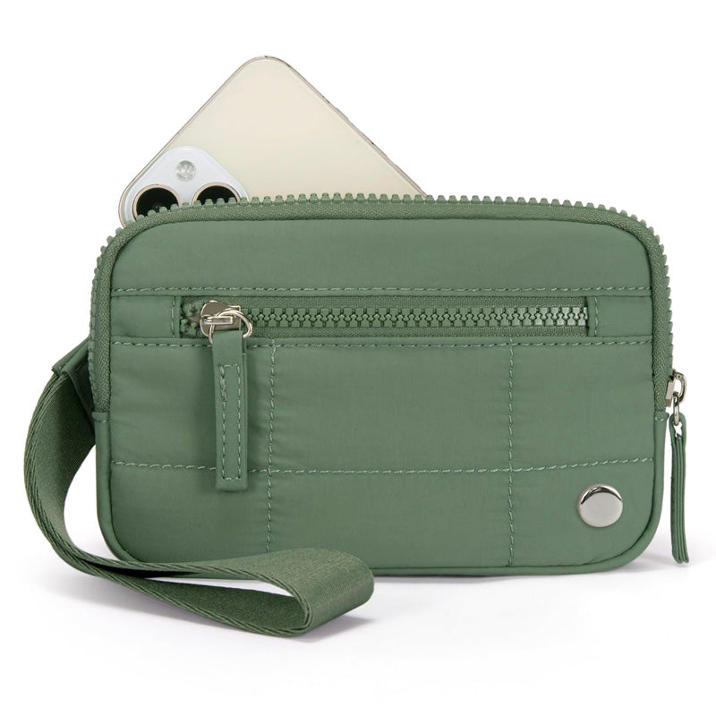 Women's Solid Color Nylon Zipper Wallet