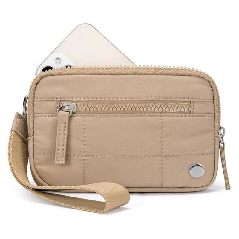 Women's Solid Color Nylon Zipper Wallet