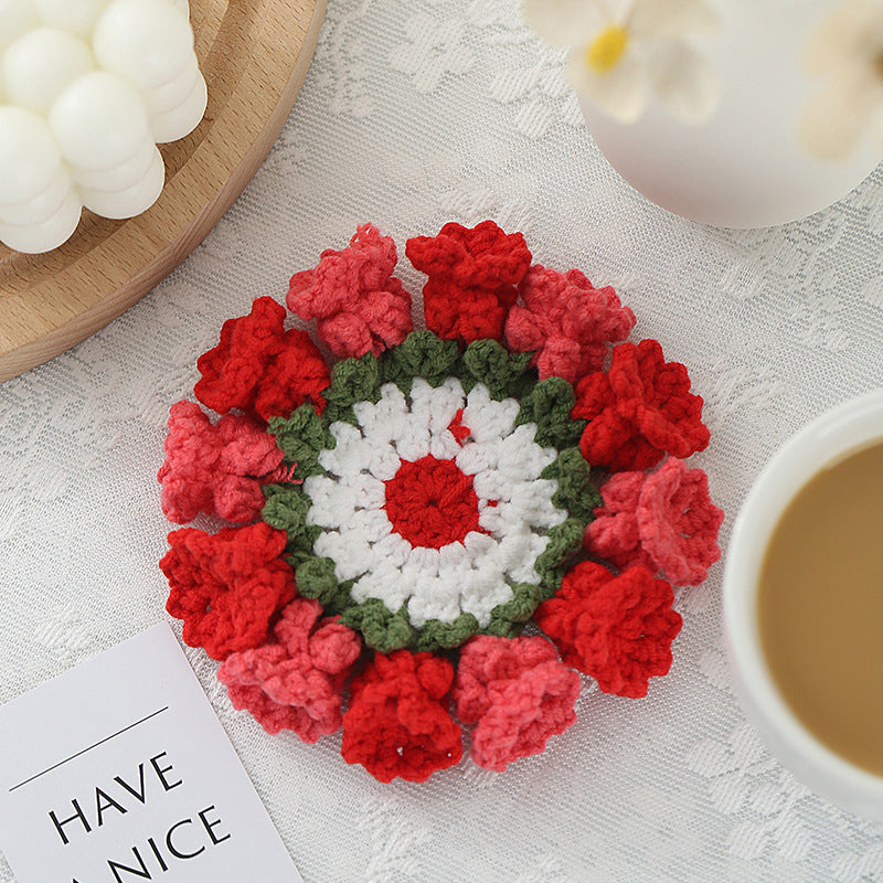 Hand Knit Crochet Suzuran Flower Coaster