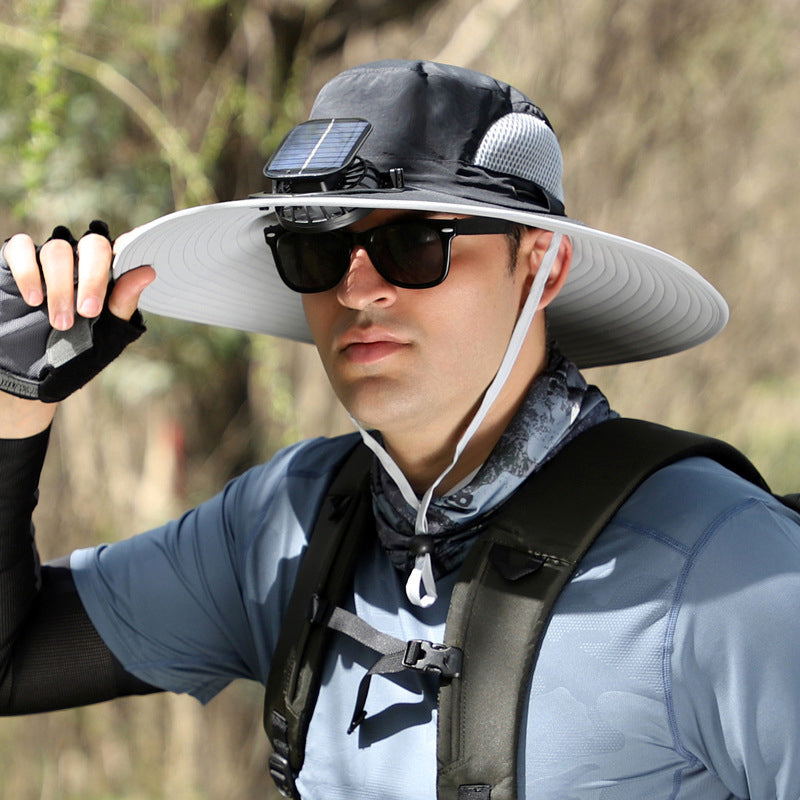 Solar & USB Charging Fan Outdoor Fishing Hat