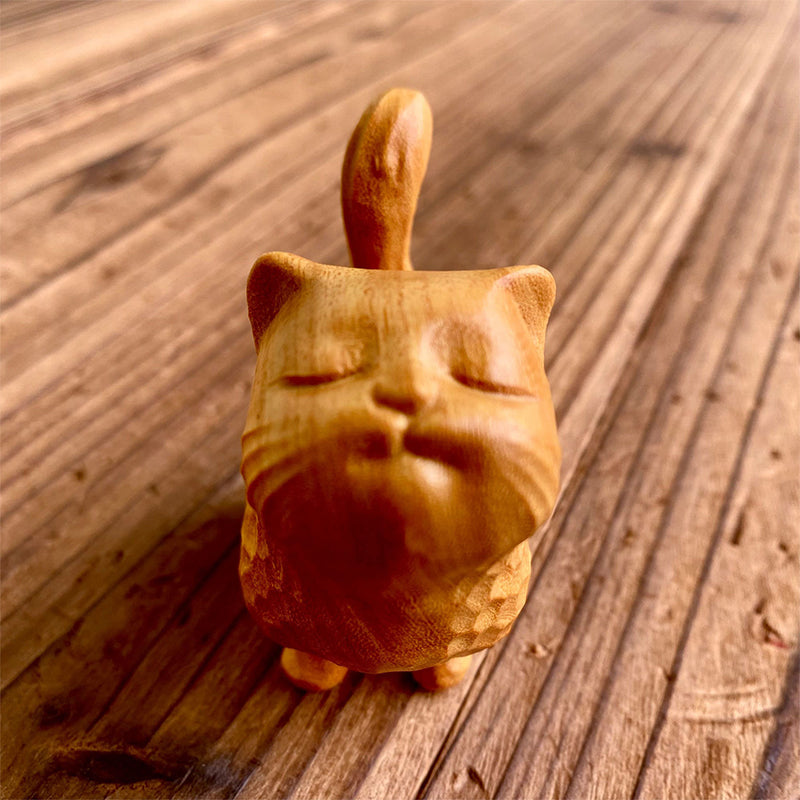 Tiny Cute Wooden Cat