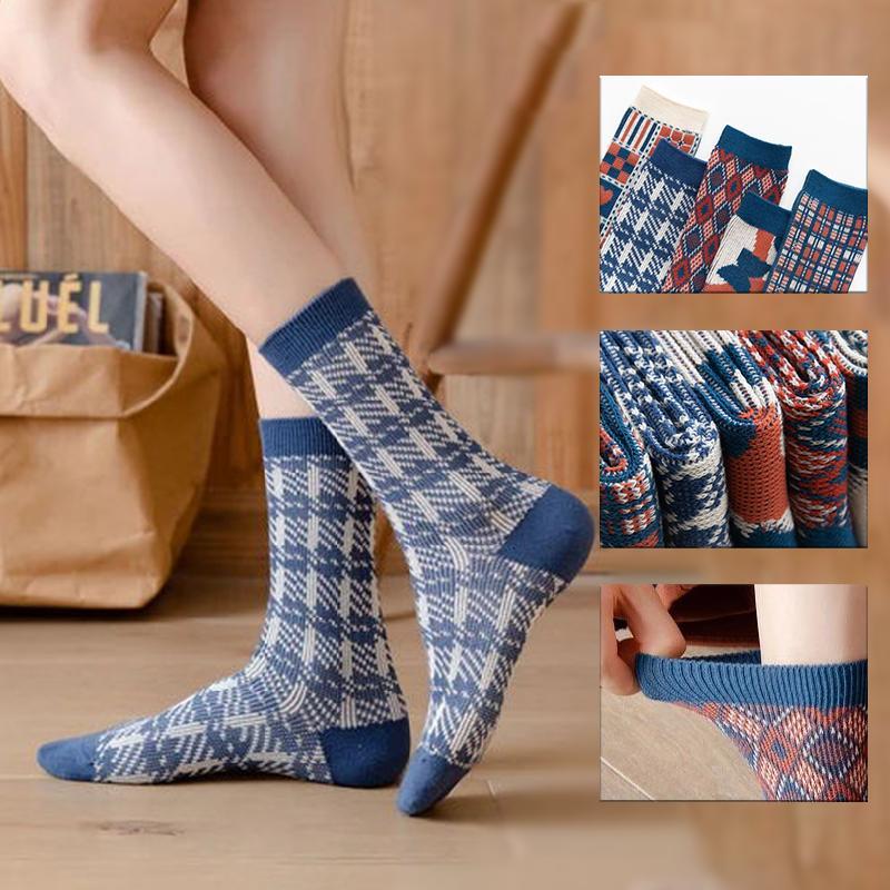 Lilyrhyme™ Retro Plaid Knitted Socks