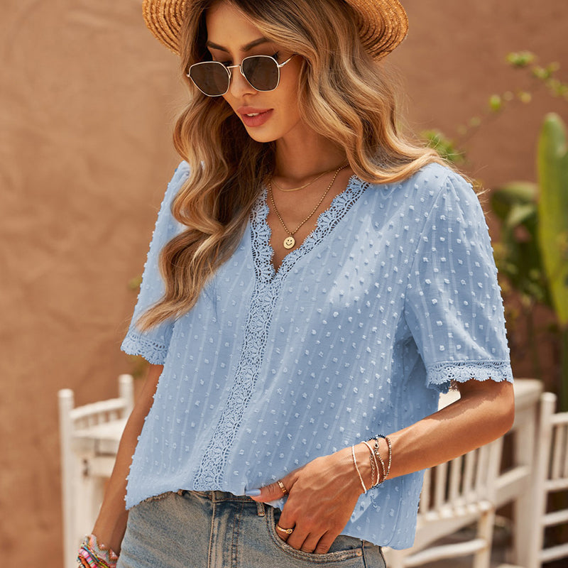 Lilyrhyme™ Sexy Lace V Neck Top