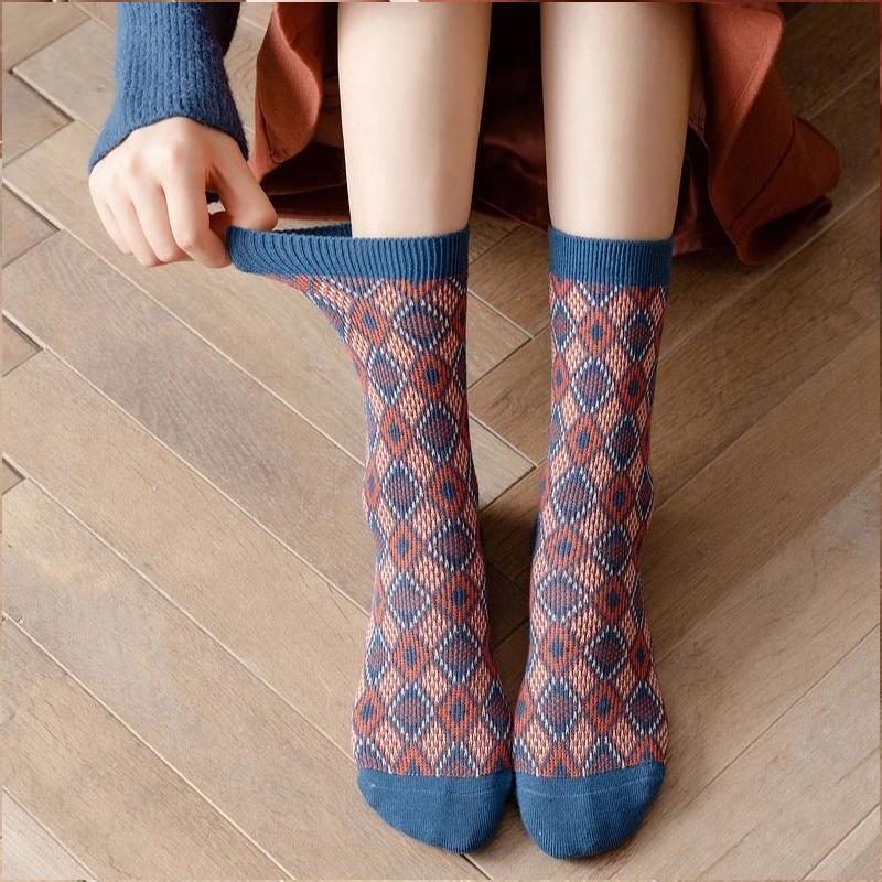 Lilyrhyme™ Retro Plaid Knitted Socks