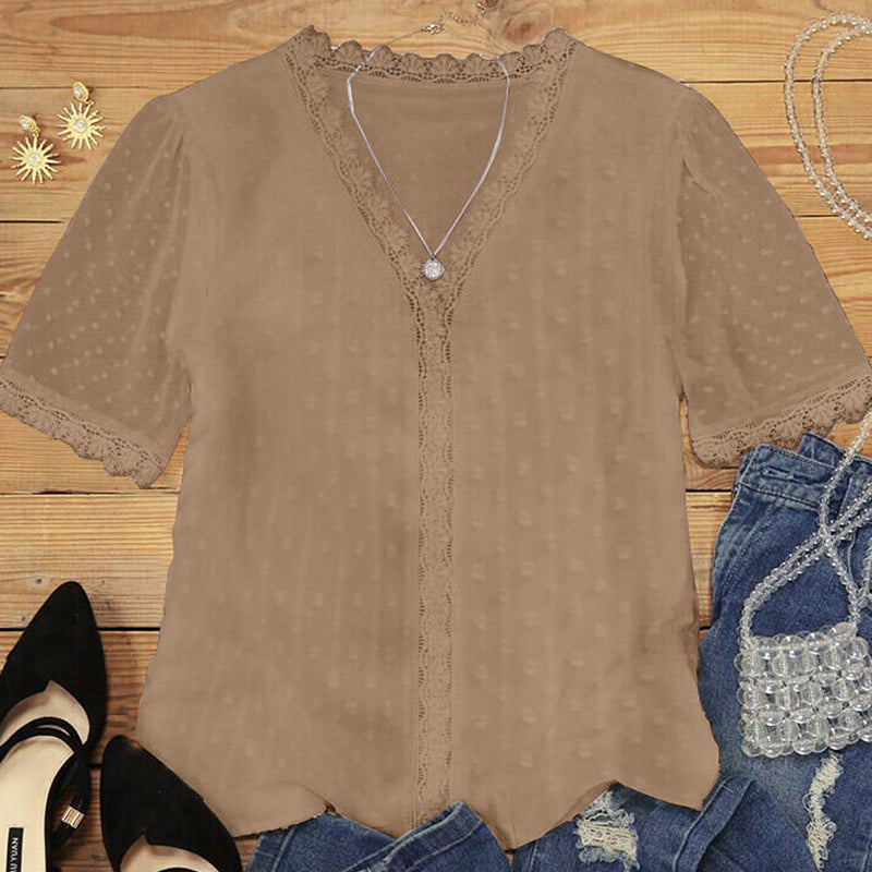 Lilyrhyme™ Sexy Lace V Neck Top