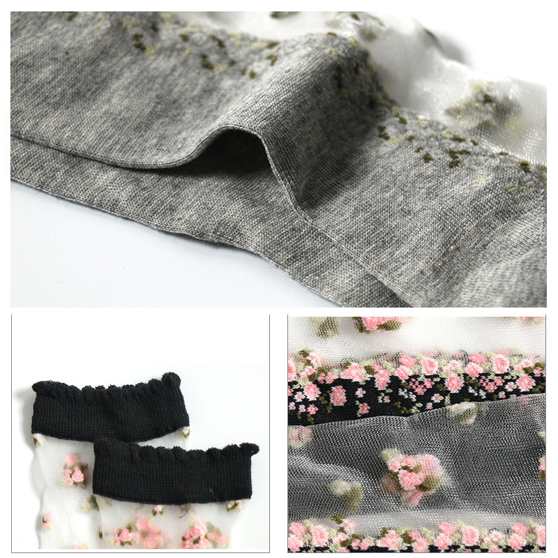 Lilyrhyme™ Flower Story, Ultra-Thin Breathable Crystal Socks