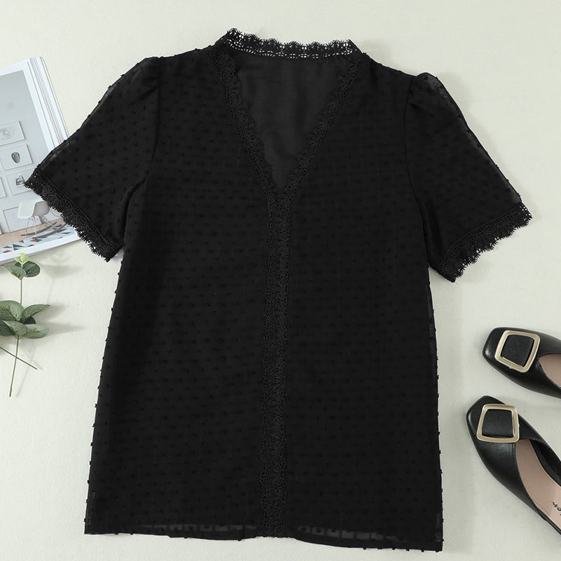 Lilyrhyme™ Sexy Lace V Neck Top