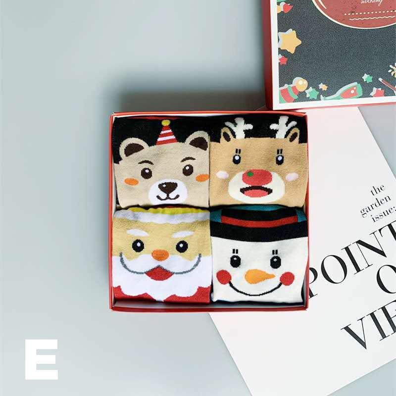 Christmas-themed Socks Gift Box (4 Pairs)