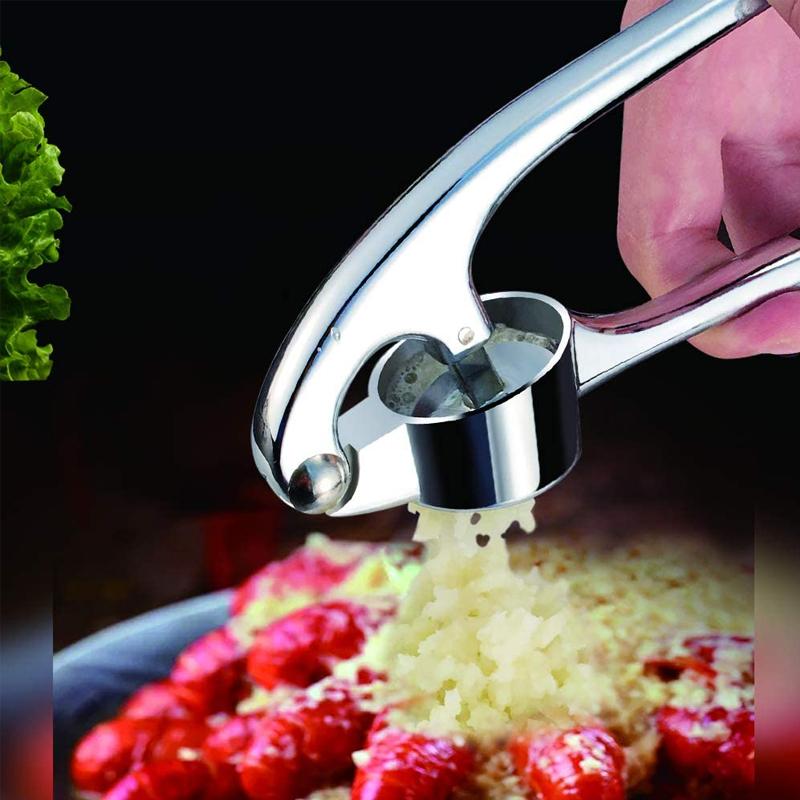 No Need to Remove Garlic Peel - Premium Garlic Press with Soft Easy-Squeeze Ergonomic Handle