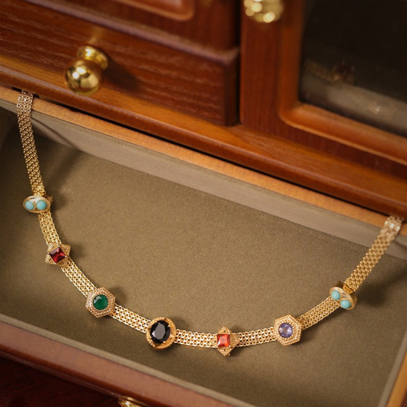 Vintage Colored Zircon Necklace