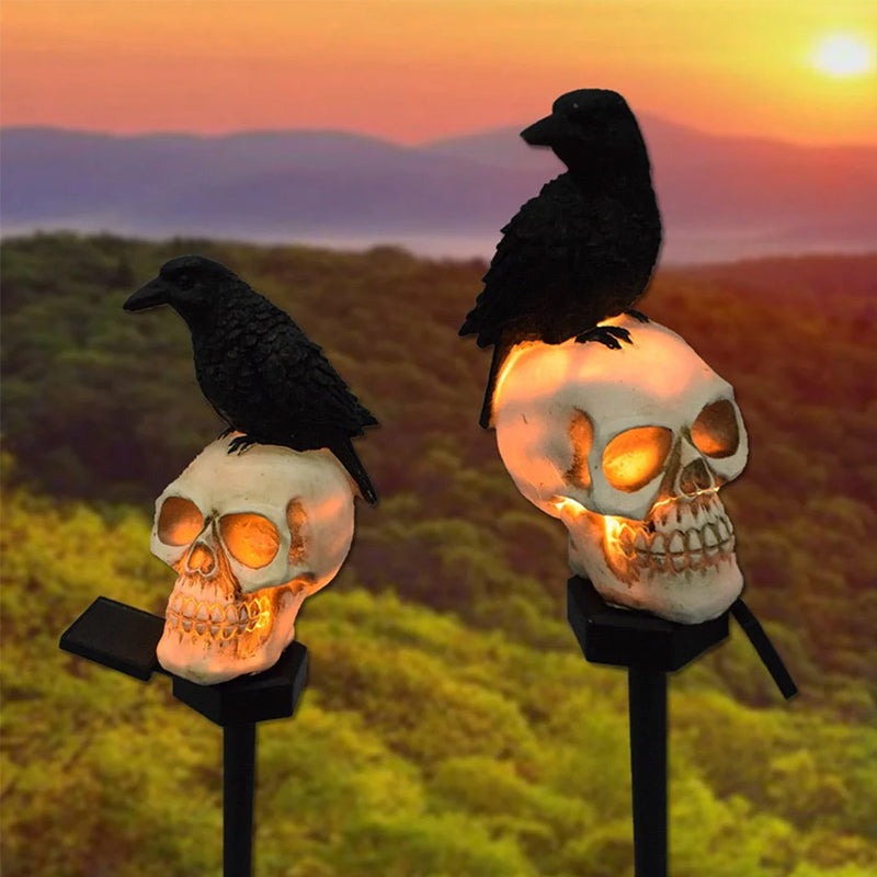 Halloween Solar Skull Crow Decorative Lights