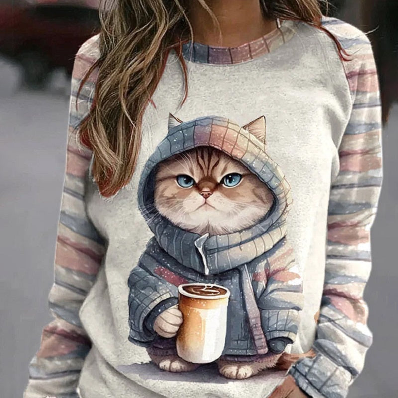 Cat Print T-shirt