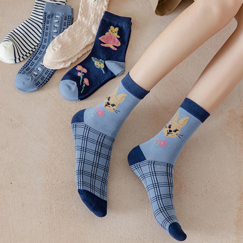 Lilyrhyme™ 5 Pairs Ladies Cute Socks