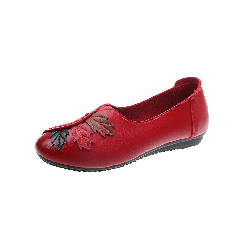 Women's Embroidered Low Heel Slip-On Shoes