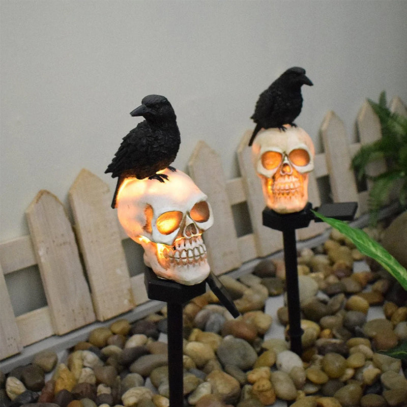 Halloween Solar Skull Crow Decorative Lights
