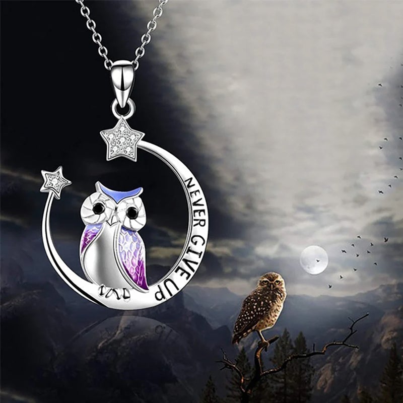 Owl Necklace Moon Star Necklace