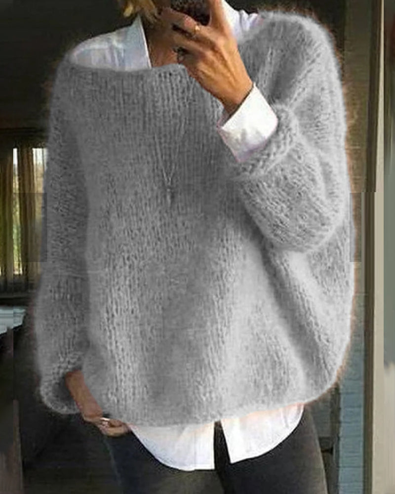 Round Neck Color Sweater