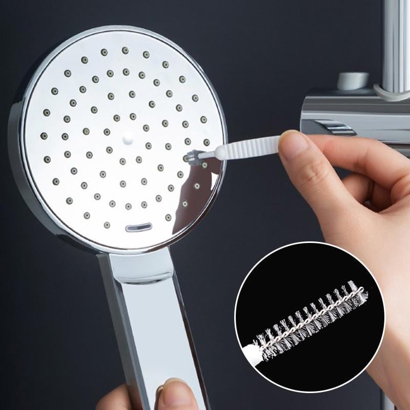 Shower hole cleaning brush nozzle