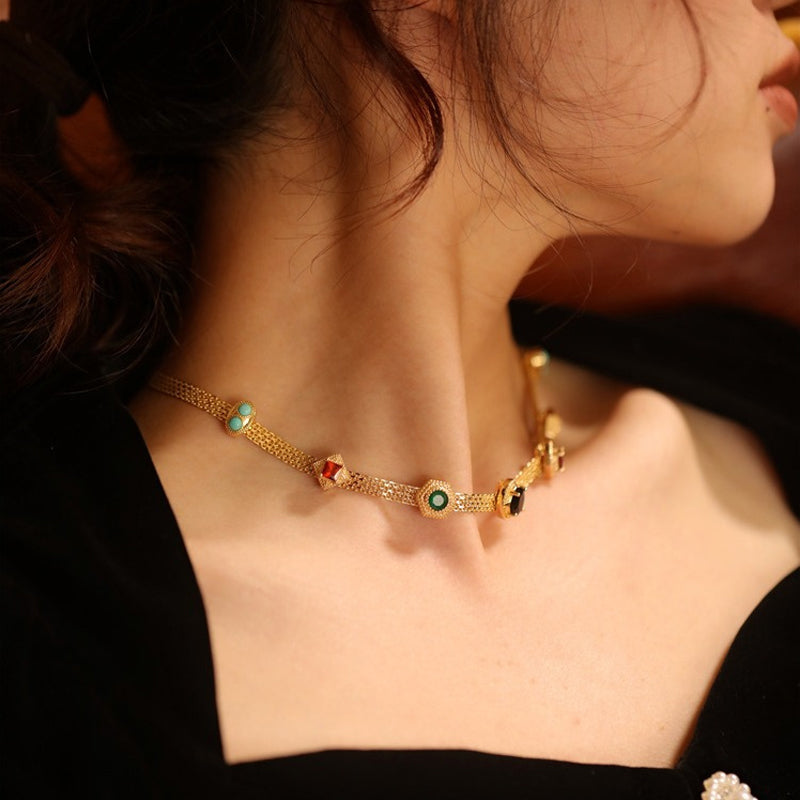 Vintage Colored Zircon Necklace