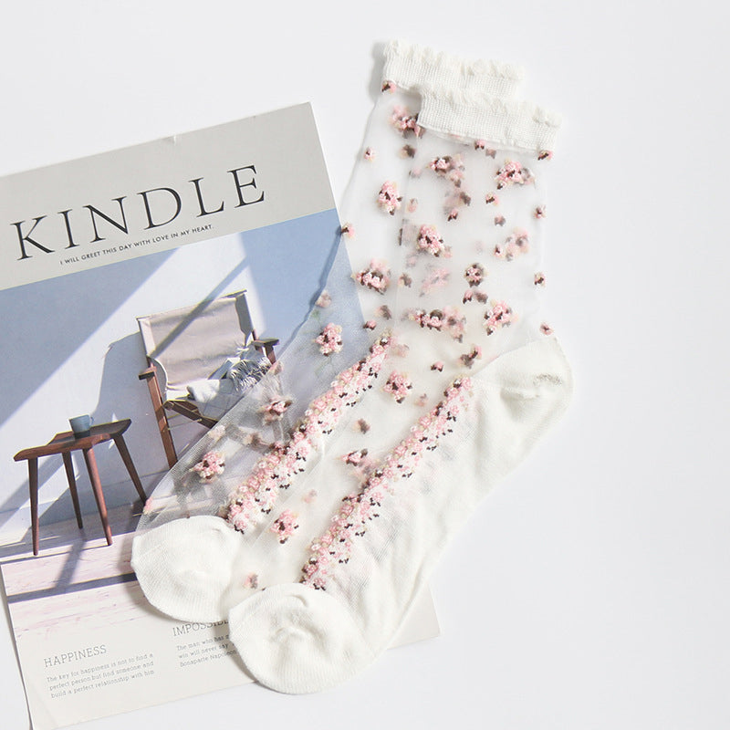 Lilyrhyme™ Flower Story, Ultra-Thin Breathable Crystal Socks