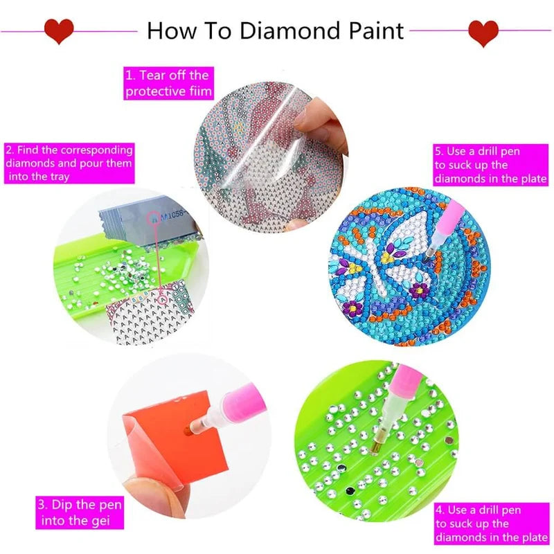 Diamond Crafts Coasters Diamond Painting Coasters (Mandala)