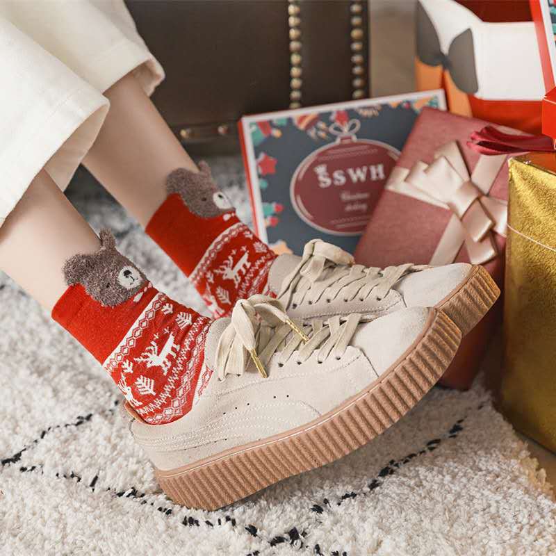 Christmas-themed Socks Gift Box (4 Pairs)