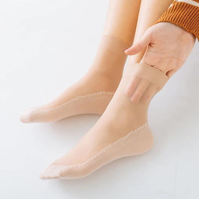 Lilyrhyme™ Silky Anti-Slip Cotton Socks, 5 pairs