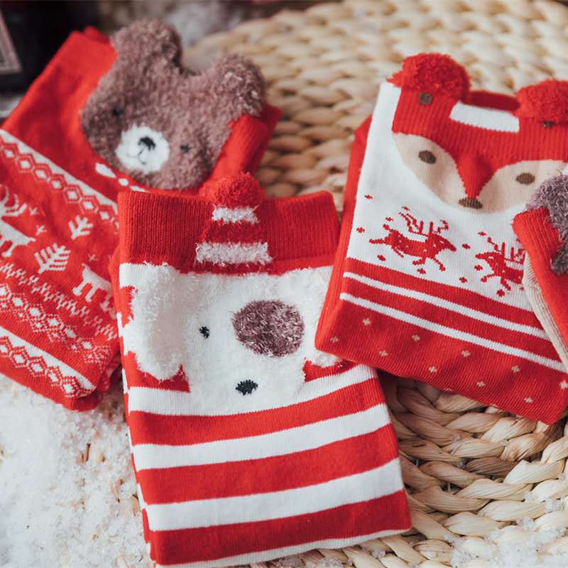 Christmas-themed Socks Gift Box (4 Pairs)