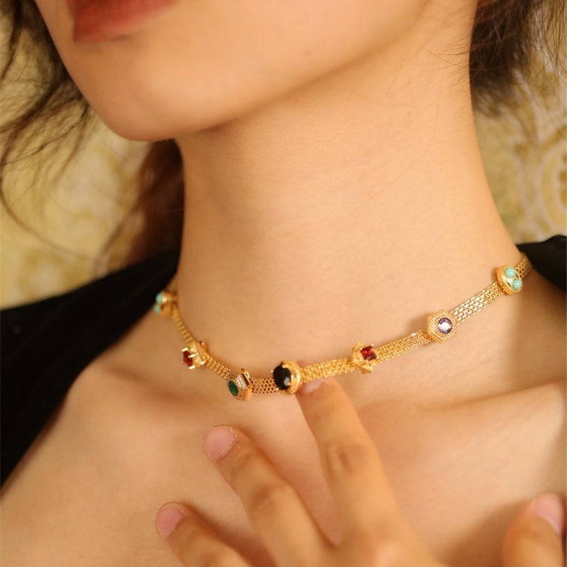 Vintage Colored Zircon Necklace