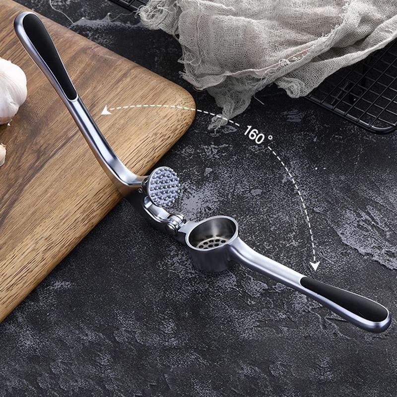 No Need to Remove Garlic Peel - Premium Garlic Press with Soft Easy-Squeeze Ergonomic Handle