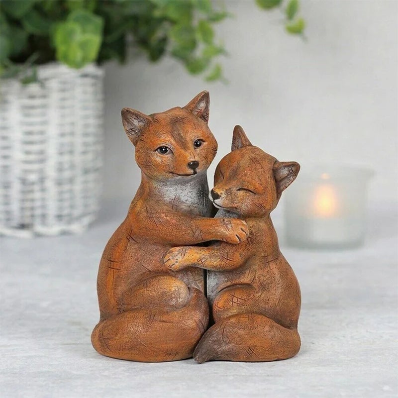Animal Love Couple Cuddling Pair Figurine