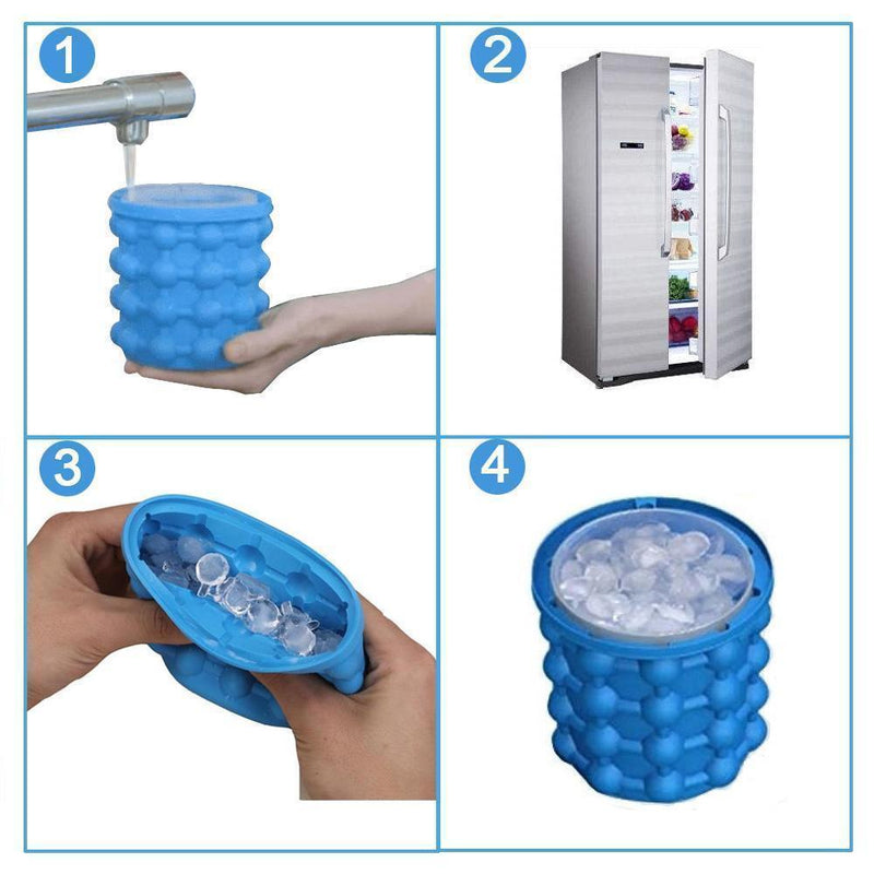 2-IN-1 Silicone Ice Bucket and Ice Cube Mold