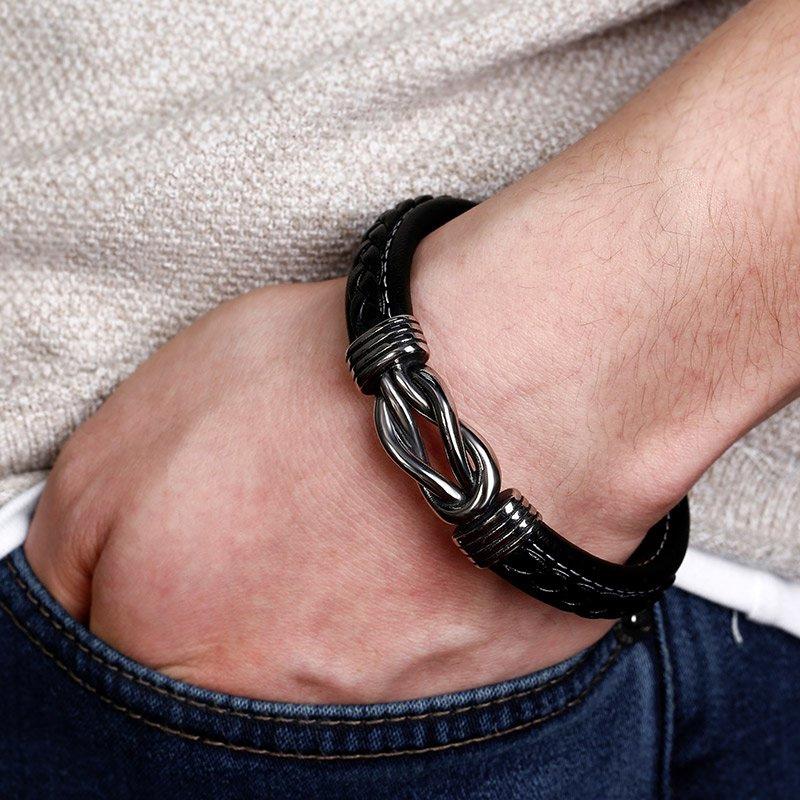 Forever Linked Together Braided Leather Bracelet