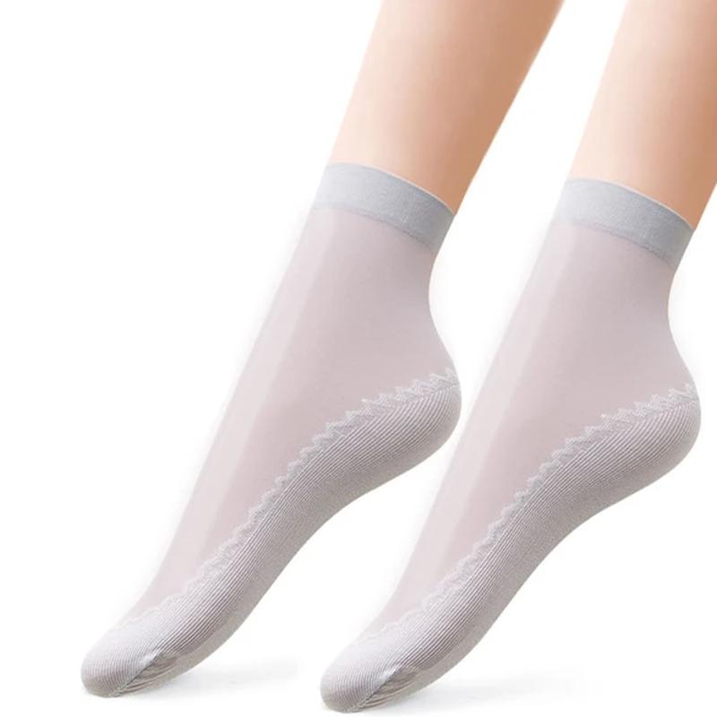 Lilyrhyme™ Silky Anti-Slip Cotton Socks, 5 pairs