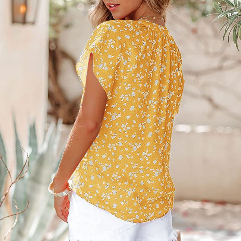 V -neck printing female shirt